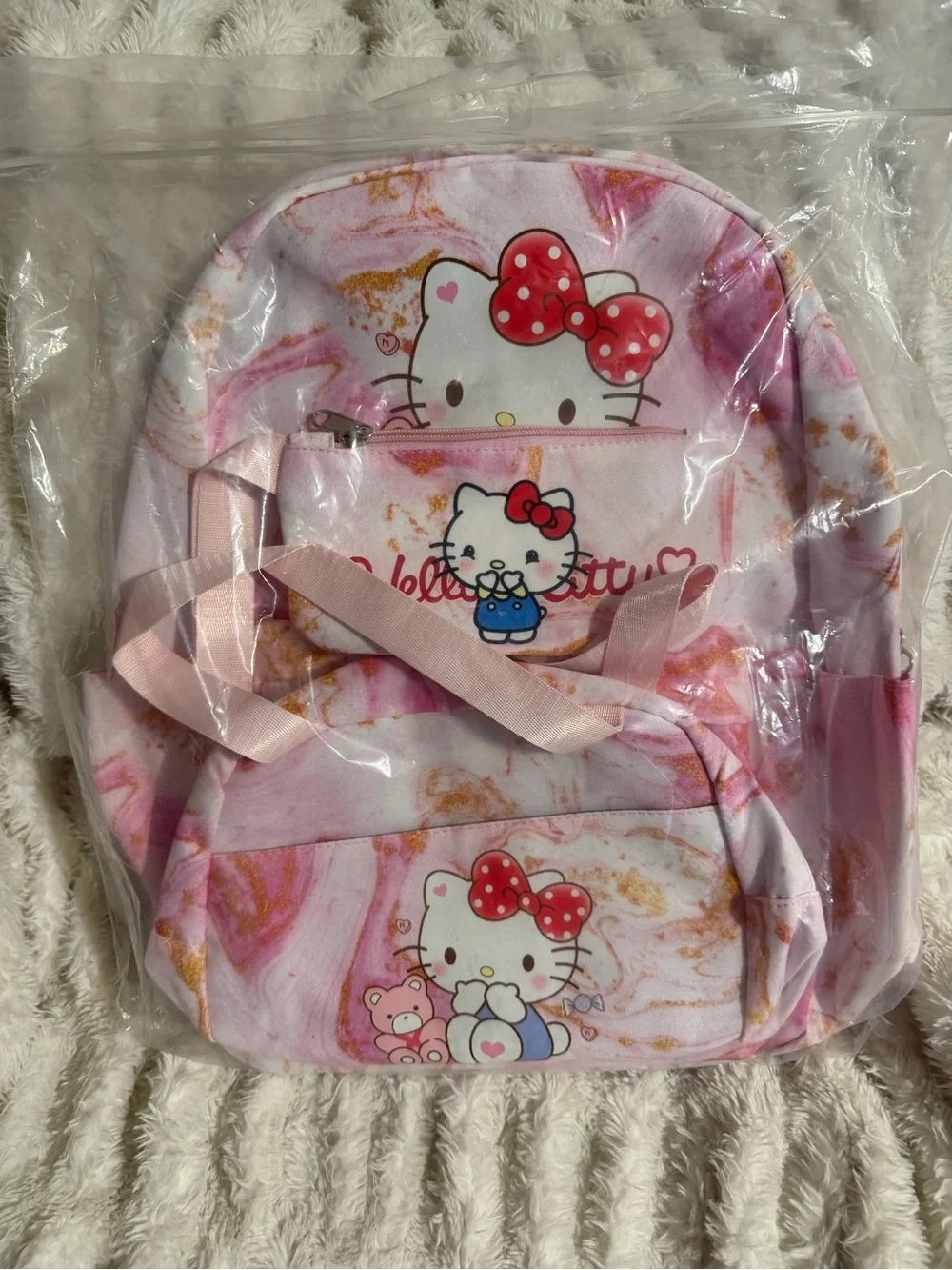 🎀 Hello Kitty 3-Piece School Set – Pink Marble | Brand New 🎀
